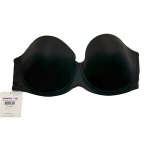 Calvin Klein Strapless Tshirt Bra 38D Black Underwired Multi-way Molded Lined